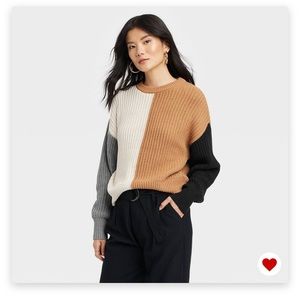 NWT a.new.day Color Block Sweater